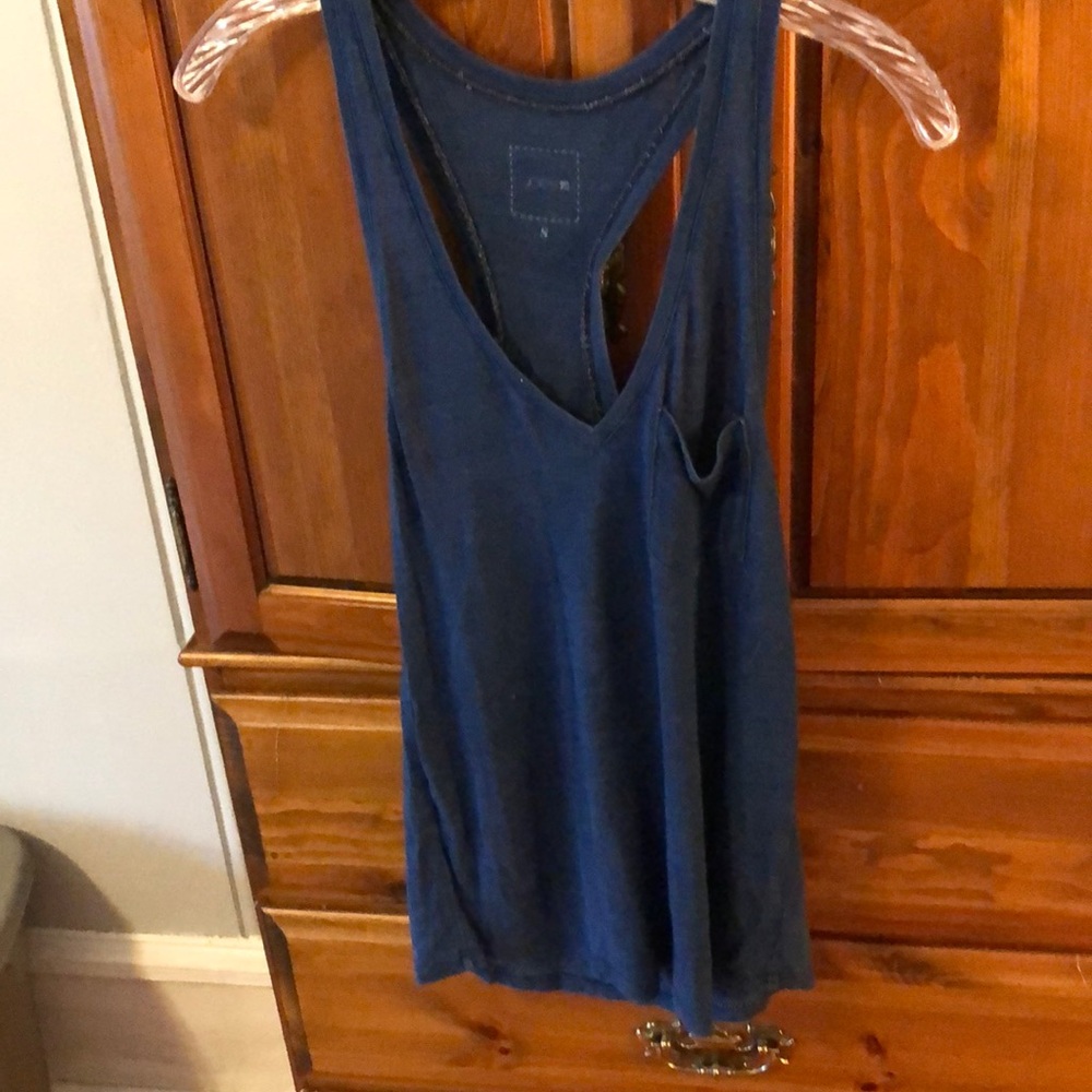 Joe’s Jeans blue tank, deep V.